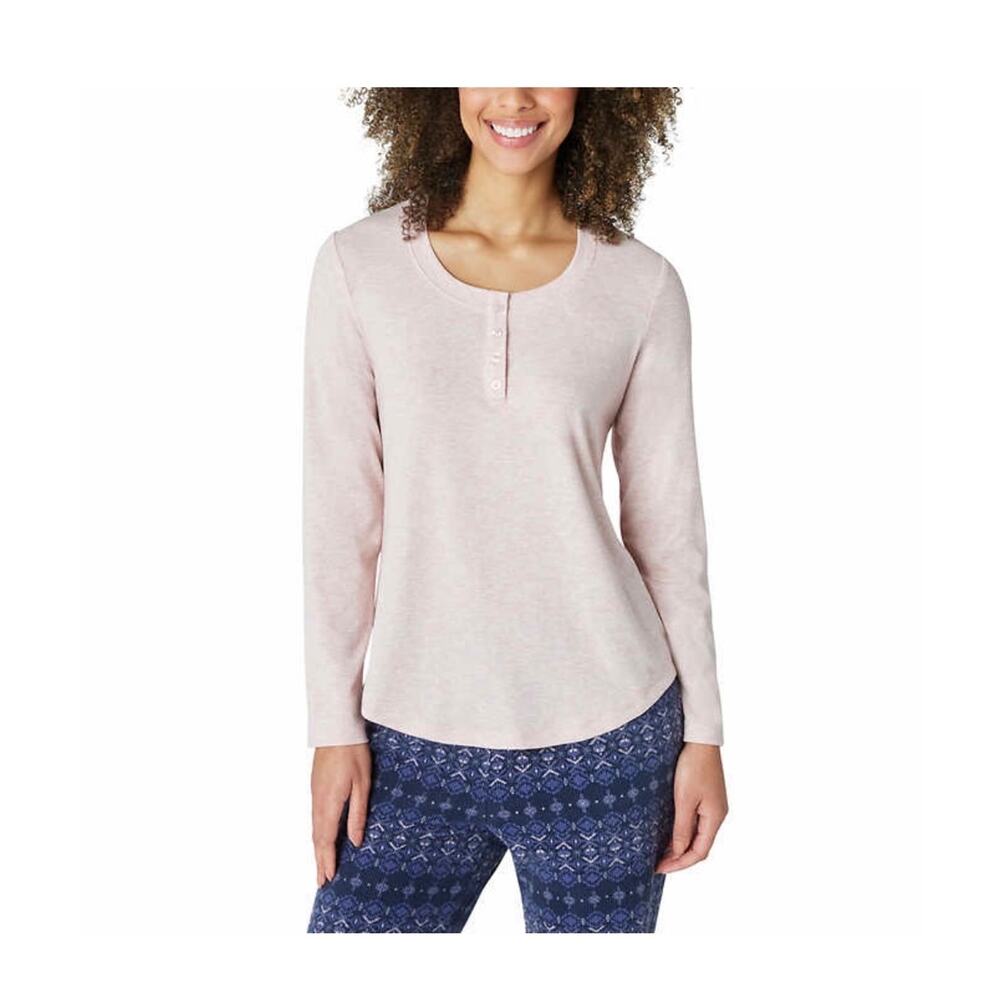 Eddie Bauer Ladies's 3-Piece Waffle Fleece Winter Pajama Set XL Pink Blue Nwt
